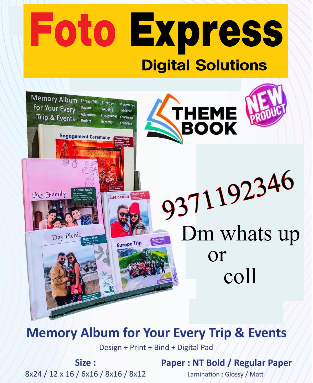 Photo Express Theme Book promotion for custom memory albums designed, printed and bound for trips and events